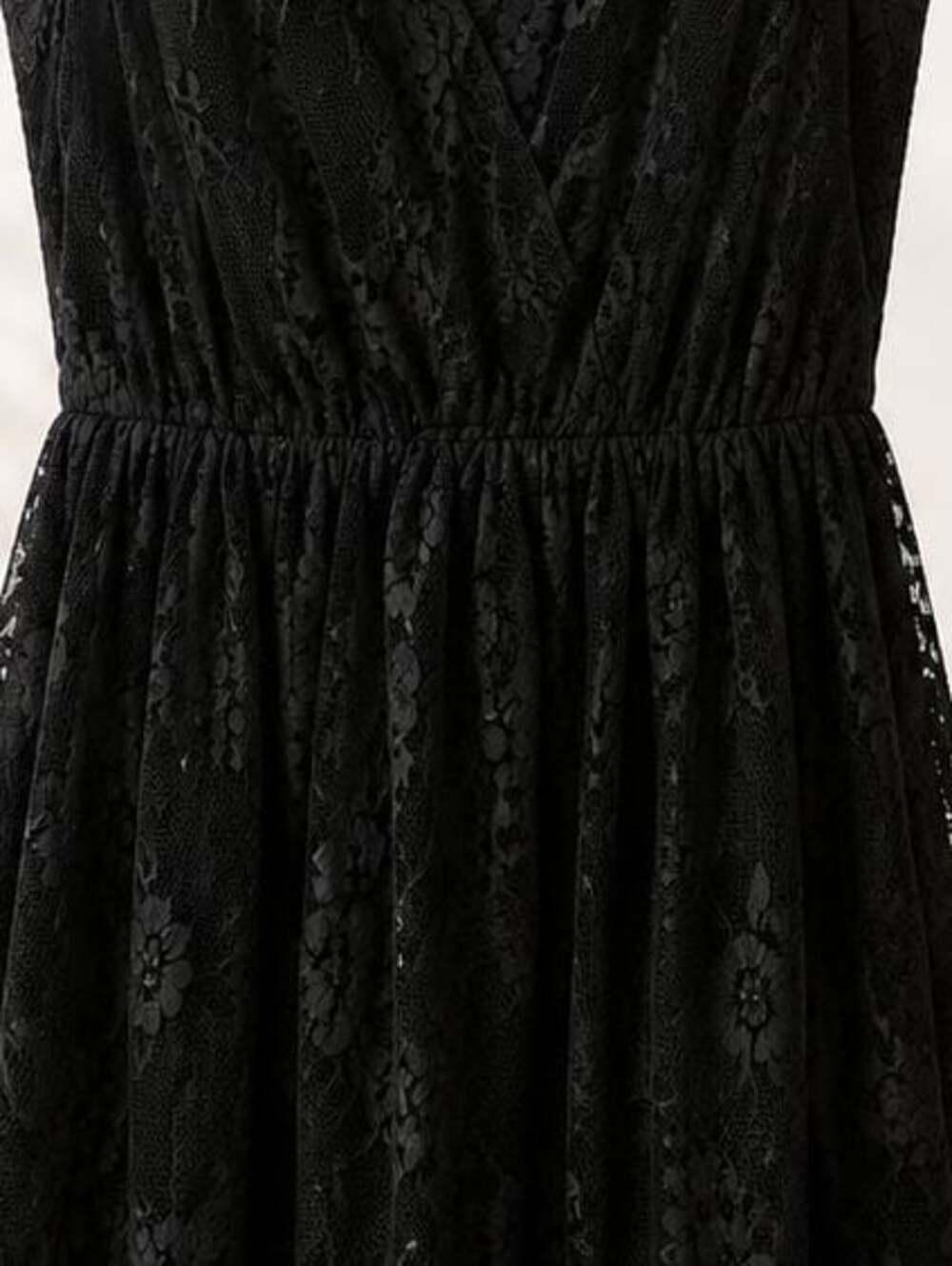 Love On A Hanger Sleeveless Black Lace Tiered Mini Dress